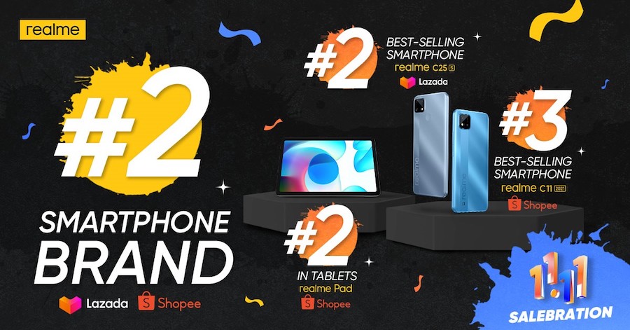 realme among top tech brands during 11.11 Lazada, Shopee Sale